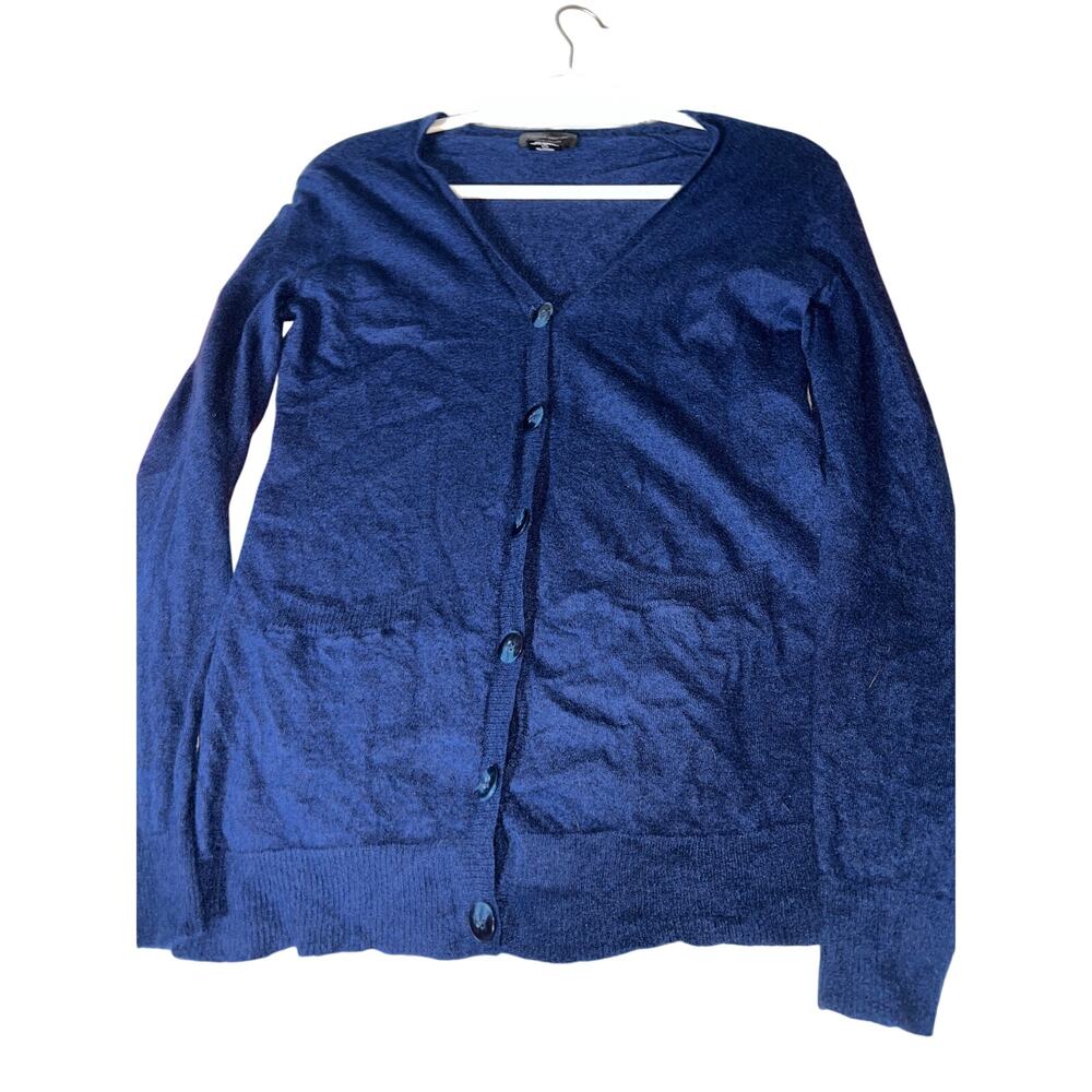 08‎ Lord & Taylor 100% Cashmere Cardigan Navy Size M